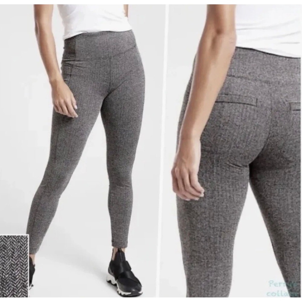 Athleta Delancey Herringbone Tights LT Large Tall Ponte Work Pants